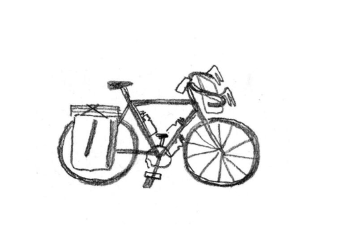 a bike drawing from Eleanor Davis' "You and a Bike and a Road"